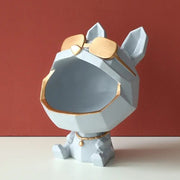 Essentialshouses 2077Grey 🐶Big-Mouth French Bulldog Storage Box – Resin Decor