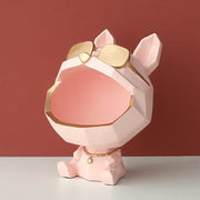 Essentialshouses 2077Pink 🐶Big-Mouth French Bulldog Storage Box – Resin Decor