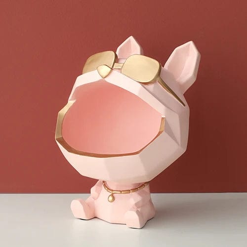 Essentialshouses 2077Pink 🐶Big-Mouth French Bulldog Storage Box – Resin Decor