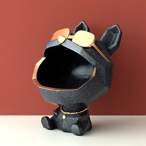 Essentialshouses 2077Textblue 🐶Big-Mouth French Bulldog Storage Box – Resin Decor