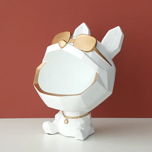 Essentialshouses 2077White 🐶Big-Mouth French Bulldog Storage Box – Resin Decor