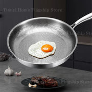 Essentialshouses 22/24/26/28/30cm Titanium Stainless Steel Frying Pan Non-stick Wok Home Egg Steak Skillet Induction Gas Stove Kitchen Cookware
