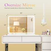 Essentialshouses 22L x 32W / United States JHK LED Vanity Mirror with Lights Aluminum Frame Bathroom Mirror Dimmable 3 Color Modes Makeup Mirror Memory Function Bedroom