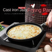 Essentialshouses 26cm Cast Iron Frying Pan Uncoated Non-stick Egg Pancake Pan Crepe Maker Steak Frying Pot Gas Induction Cooker Kitchen Cookware