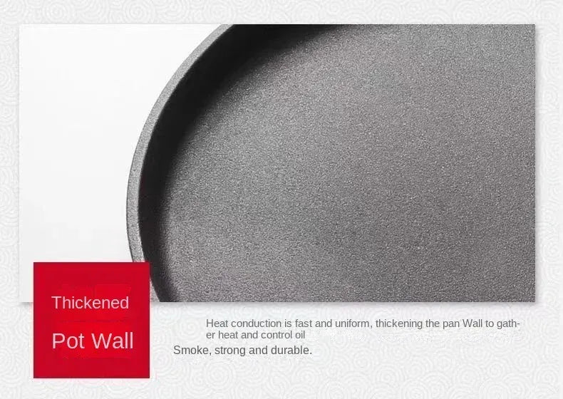 Essentialshouses 26cm Cast Iron Frying Pan Uncoated Non-stick Egg Pancake Pan Crepe Maker Steak Frying Pot Gas Induction Cooker Kitchen Cookware