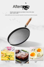 Essentialshouses 26cm Cast Iron Frying Pan Uncoated Non-stick Egg Pancake Pan Crepe Maker Steak Frying Pot Gas Induction Cooker Kitchen Cookware