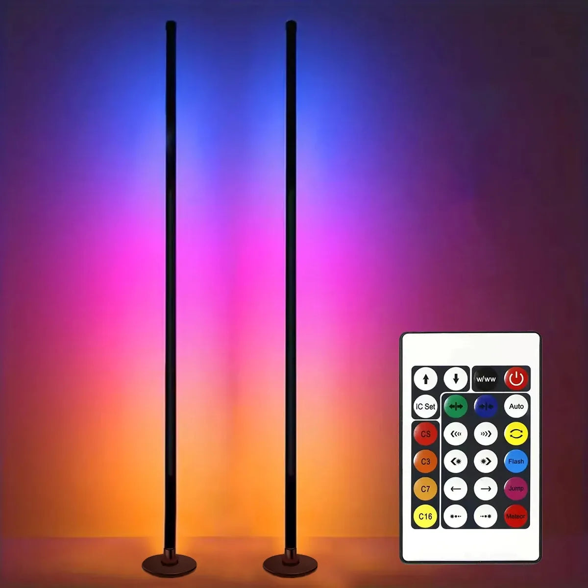 Essentialshouses 2PCS / China Mainland EISSLOLY 1/2PCS Intelligent RGB Floor Lamp Application Control Music Synchronization Corner Lighting Timer