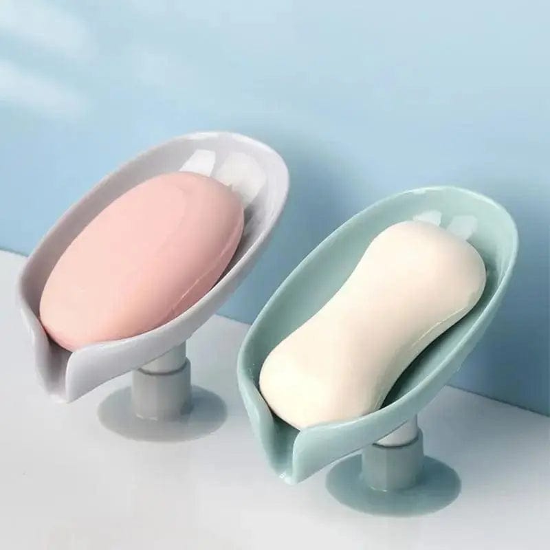 Essentialshouses 🍃 2PCS Suction Cup Leaf-Shaped Soap Dish – Elegant, Hygienic, and Space-Saving