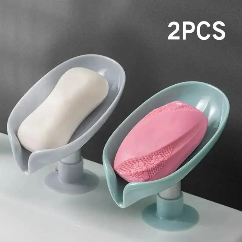 Essentialshouses 🍃 2PCS Suction Cup Leaf-Shaped Soap Dish – Elegant, Hygienic, and Space-Saving