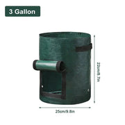 Essentialshouses 3 gallon-25x22cm Garden Gallon Plant Growing Pots