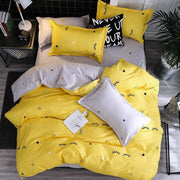Essentialshouses 3 / King Cover 220X240cm / Flat Bed Sheet Gray Pink Bear Pattern Duvet Cover