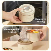 Essentialshouses 304 Stainless Steel Insulated Bento Box Microwave Heatable Round Sealed Thermal Lunch Box For Kids Students Food Container