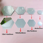 Essentialshouses 🔳3D Mirror Hexagon Wall Stickers – DIY Self-Adhesive Décor