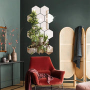 Essentialshouses 🔳3D Mirror Hexagon Wall Stickers – DIY Self-Adhesive Décor
