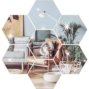 Essentialshouses 🔳3D Mirror Hexagon Wall Stickers – DIY Self-Adhesive Décor