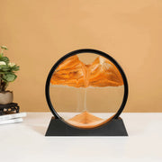 Essentialshouses 3D Sandscape Moving Sand Art Picture Round Glass Deep Sea Hourglass Quicksand Craft Flowing Sand Painting Office Home Decor Gift
