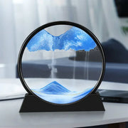 Essentialshouses 3D Sandscape Moving Sand Art Picture Round Glass Deep Sea Hourglass Quicksand Craft Flowing Sand Painting Office Home Decor Gift