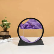 Essentialshouses 3D Sandscape Moving Sand Art Picture Round Glass Deep Sea Hourglass Quicksand Craft Flowing Sand Painting Office Home Decor Gift