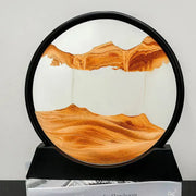 Essentialshouses 3D Sandscape Moving Sand Art Picture Round Glass Deep Sea Hourglass Quicksand Craft Flowing Sand Painting Office Home Decor Gift