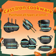 Essentialshouses 3PCS Cast Iron Skillet Set (6/8/10 Inch)  Pre-Seasoned, Heavy-Duty Pans for Oven, Grill & Campfire, Even Heat, Non-Stick Surface