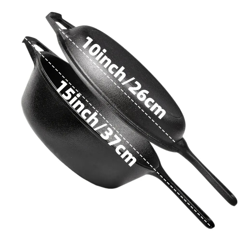 Essentialshouses 3PCS Cast Iron Skillet Set (6/8/10 Inch)  Pre-Seasoned, Heavy-Duty Pans for Oven, Grill & Campfire, Even Heat, Non-Stick Surface