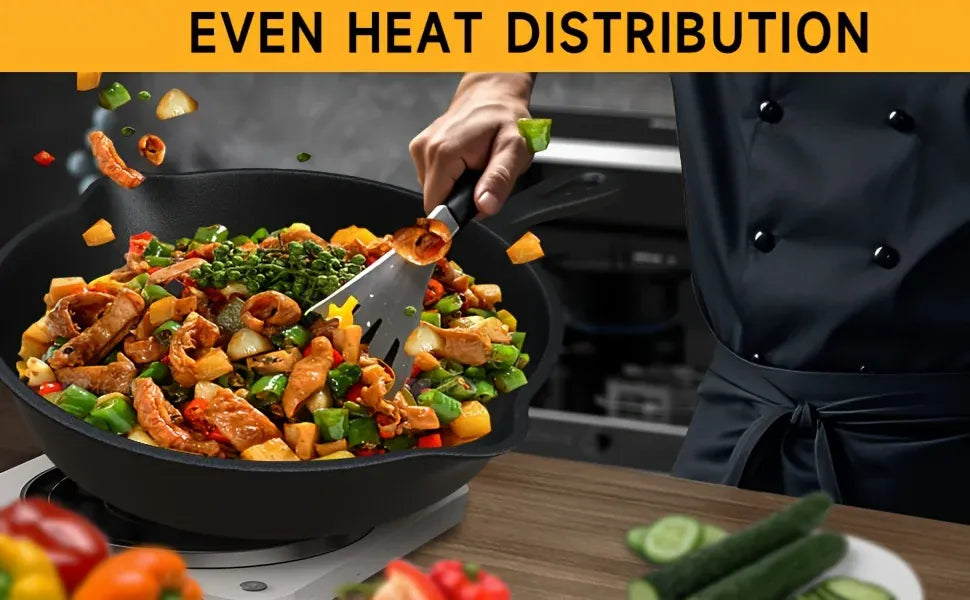 Essentialshouses 3PCS Cast Iron Skillet Set (6/8/10 Inch)  Pre-Seasoned, Heavy-Duty Pans for Oven, Grill & Campfire, Even Heat, Non-Stick Surface