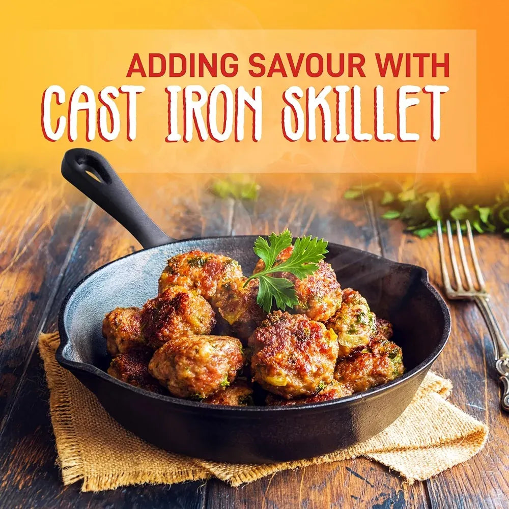 Essentialshouses 3PCS Cast Iron Skillet Set (6/8/10 Inch)  Pre-Seasoned, Heavy-Duty Pans for Oven, Grill & Campfire, Even Heat, Non-Stick Surface