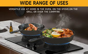 Essentialshouses 3PCS Cast Iron Skillet Set (6/8/10 Inch)  Pre-Seasoned, Heavy-Duty Pans for Oven, Grill & Campfire, Even Heat, Non-Stick Surface