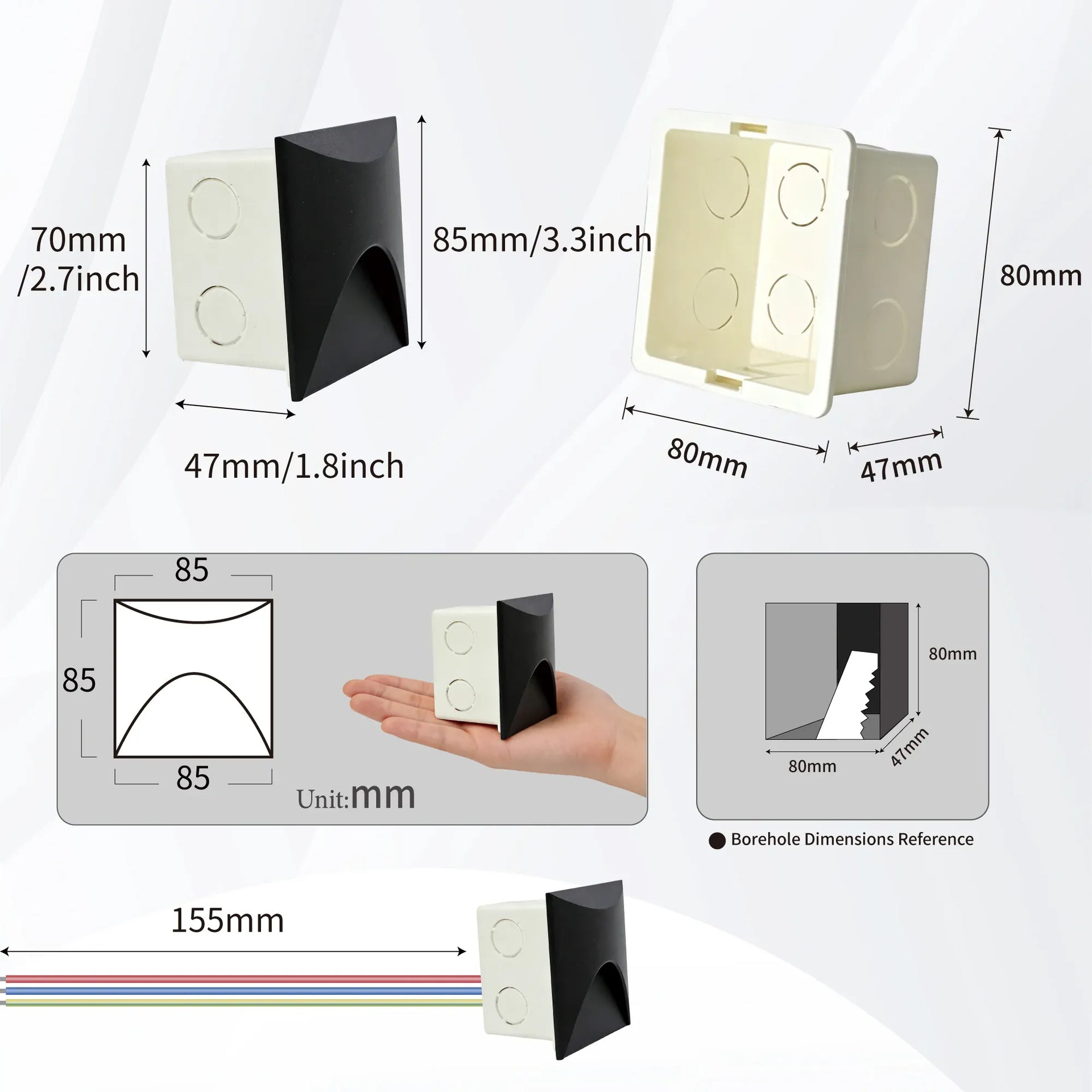 Essentialshouses 3W Stair Light Indoor Wall lamp Step Light Aisle Corridor Night Light AC85-265V Waterproof IP65 Wall Light