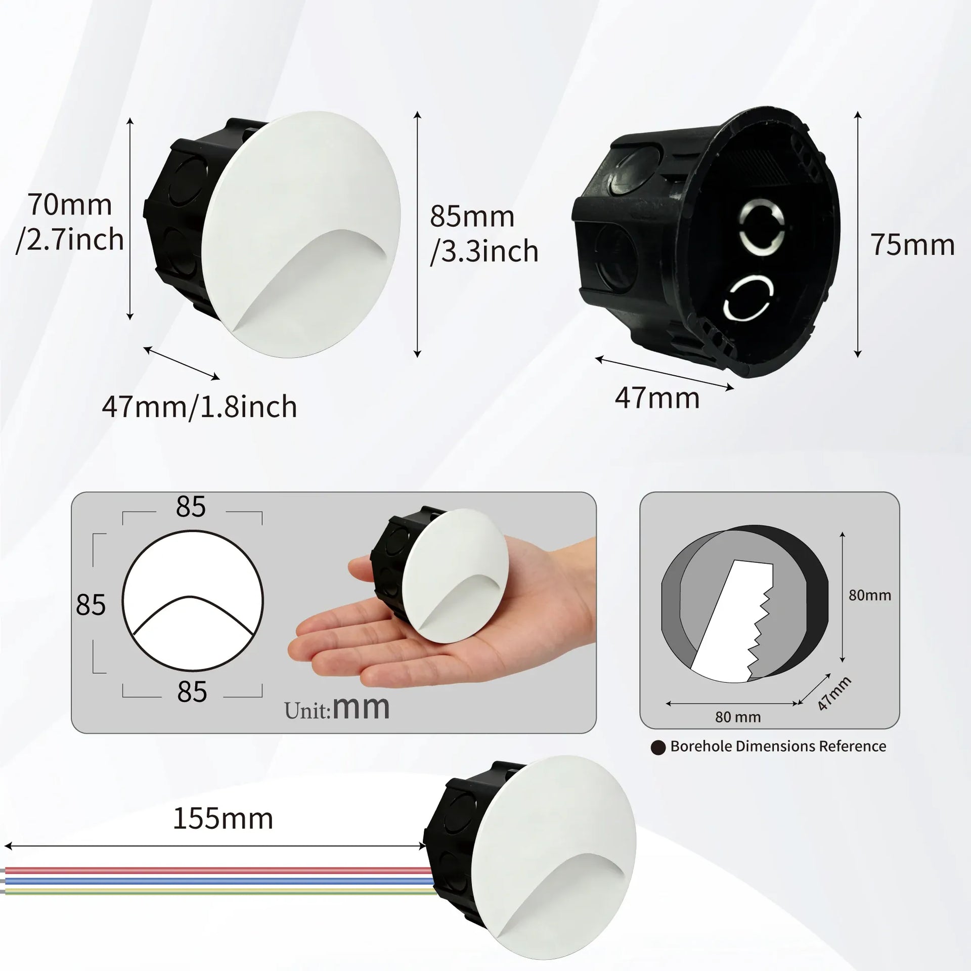 Essentialshouses 3W Stair Light Indoor Wall lamp Step Light Aisle Corridor Night Light AC85-265V Waterproof IP65 Wall Light