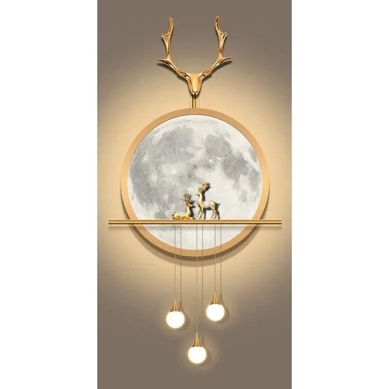 Essentialshouses 4 / 20x40cm No Frame 🦌Golden Deer Tree Nordic Canvas Art – Elegant Wall Décor