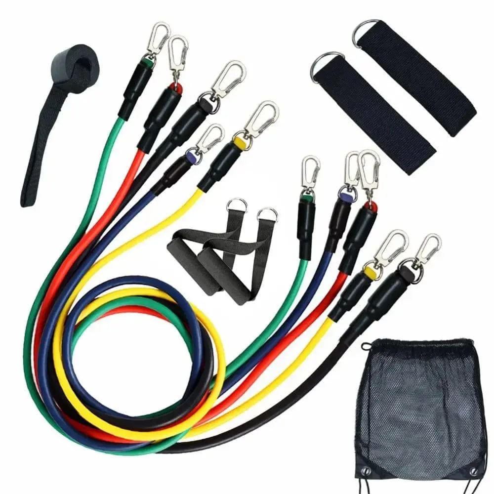 Essentialshouses 42in / 11 11pcs Resistance Bands Set with Handles, Door Anchor & Ankle Straps – Full Body Portable Workout Kit
