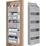 Essentials House Upgraded 5-Shelf Hanging Storage Organizer - Behind Door, Anti-Tilt, 5 Large Capacity Pockets, Hanging Bag
