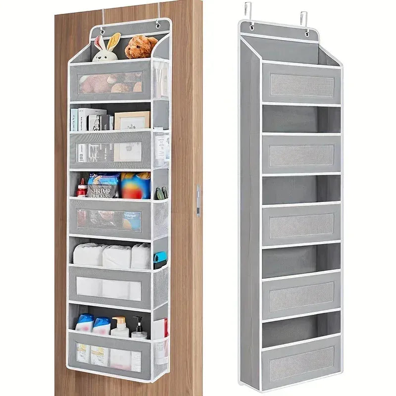 Essentialshouses Upgraded 5-Shelf Hanging Storage Organizer - Behind Door, Anti-Tilt, 5 Large Capacity Pockets, Hanging Bag Suitable For Bedroom