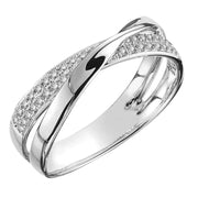 Essentialshouses 5 / Silver Newest Fresh Two Tone X Shape Cross Ring for Women Wedding Trendy Jewelry