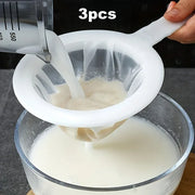 Essentialshouses 5pcs Soy Milk Wine Filter Bag Nylon Ultra-fine Filter Mesh Sieve for Soy Juice Coffee Milk Food Strainer Spoon Kitchen Colanders