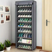 Essentials House 6, 8, and 10-Tier Multi-Color Dust-Proof Shoe Racks with Dust-Proof Rolling Shutter Doors, Easy to Assemble