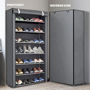 Essentials House 6, 8, and 10-Tier Multi-Color Dust-Proof Shoe Racks with Dust-Proof Rolling Shutter Doors, Easy to Assemble