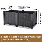 Essentialshouses 60x30x35cm Large Rectangular Vegetables Grow Pot