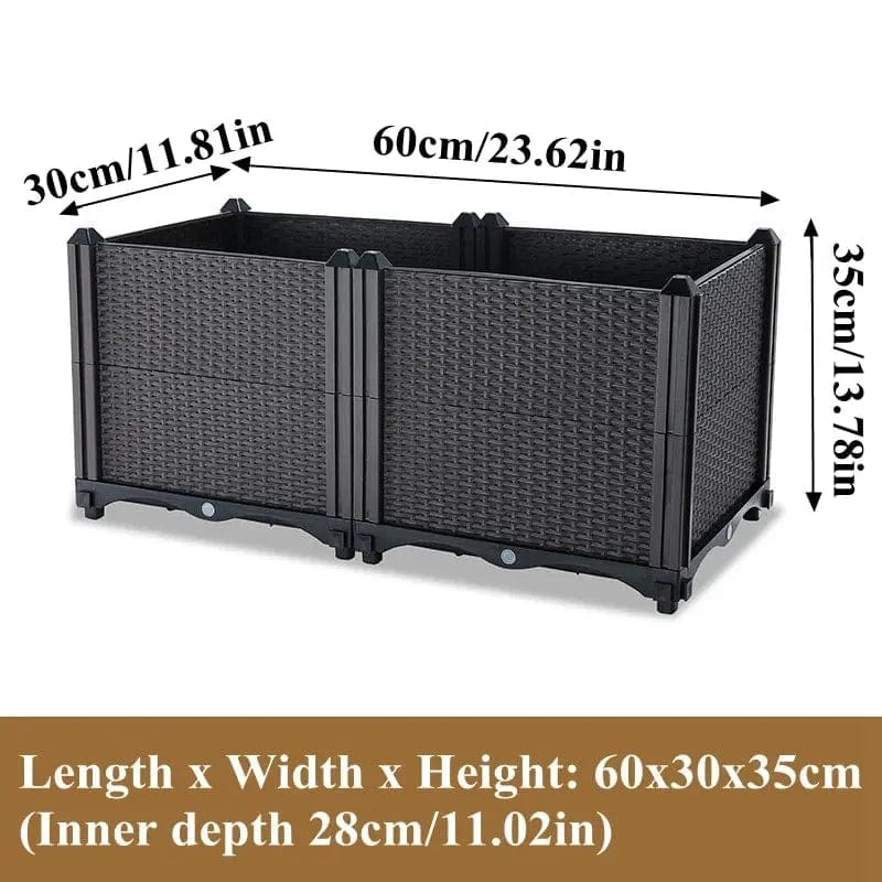Essentialshouses 60x30x35cm Large Rectangular Vegetables Grow Pot