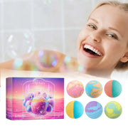 Essentialshouses 6PCS Colorful Bath Balls Gift Set Deep Moisturizing Skin Exfoliating Reduce Dryness Cheerful Scent Relax Spa Bath Flavor Balls