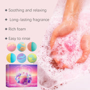 Essentialshouses 6PCS Colorful Bath Balls Gift Set Deep Moisturizing Skin Exfoliating Reduce Dryness Cheerful Scent Relax Spa Bath Flavor Balls