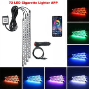 Essentialshouses 72LED APP Cig Car Interior Ambient Foot Strip Light Kit