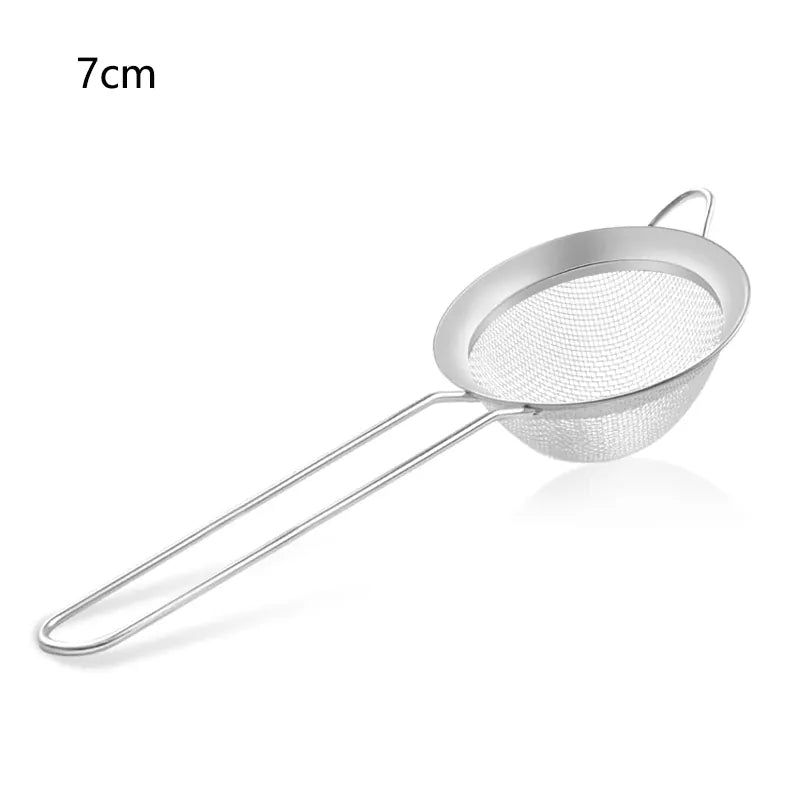 Essentialshouses 7cm 1pcs / 4set 1-4pcs Fine Mesh Strainers Set Stainlesss Steel Multipurpose Flour Sieve Sifter With Handle Perfect For tea Flour Egg Kitchen To