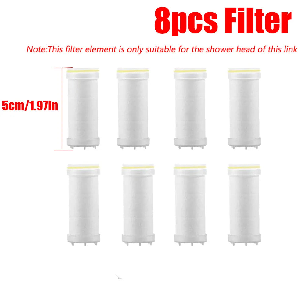 Essentialshouses 8Pcs Filter 4 Modes Self-cleaning Shower Head with Silicone Brush One-Key Stop Water Massage High Pressure ABS Showerhead with Filter
