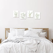Essentialshouses 8X10 4PCS 8X10in,Botanical Plant Canvas Wall Art, Framed Boho Wall Decor For Bathroom, Minimalist Aesthetic Bedroom Wall Art
