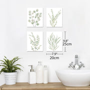 Essentialshouses 8X10 4PCS 8X10in,Botanical Plant Canvas Wall Art, Framed Boho Wall Decor For Bathroom, Minimalist Aesthetic Bedroom Wall Art