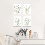 Essentialshouses 8X10 4PCS 8X10in,Botanical Plant Canvas Wall Art, Framed Boho Wall Decor For Bathroom, Minimalist Aesthetic Bedroom Wall Art