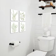 Essentialshouses 8X10 4PCS 8X10in,Botanical Plant Canvas Wall Art, Framed Boho Wall Decor For Bathroom, Minimalist Aesthetic Bedroom Wall Art