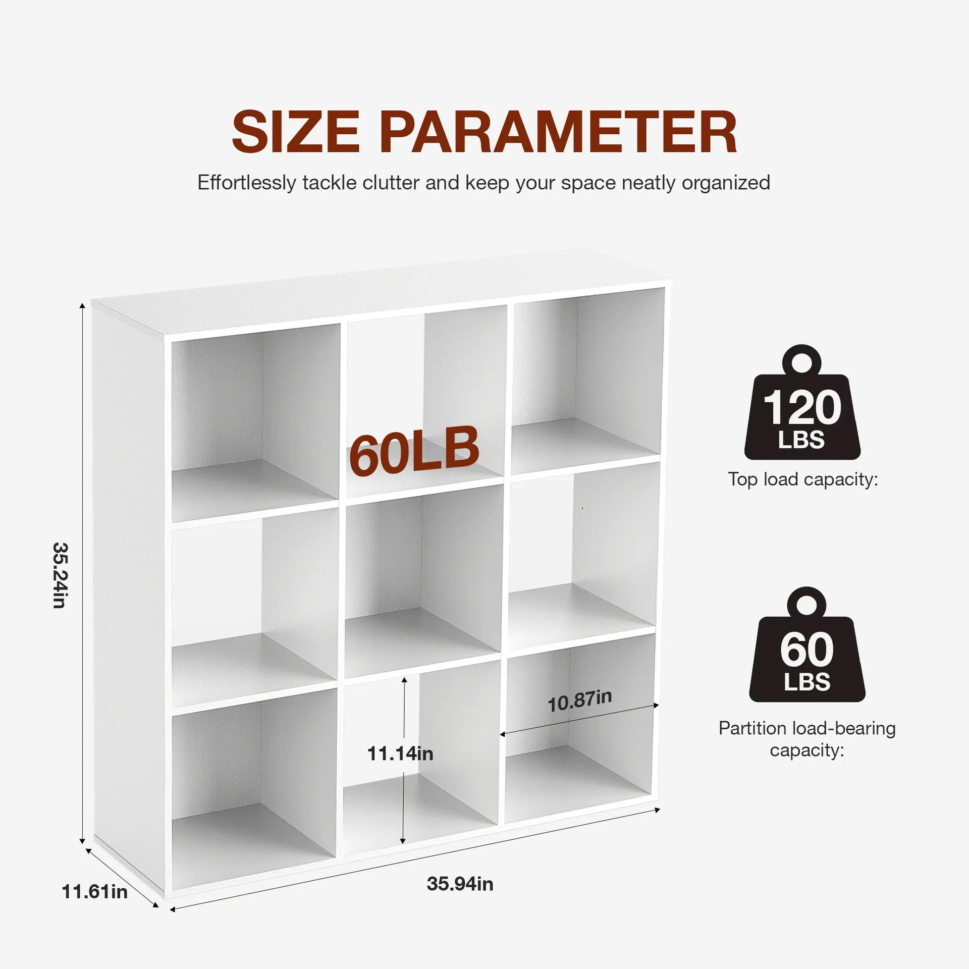 Essentialshouses 9-Cube White / United States JHK 9 Cube Storage Organizer Wooden Shelf Bookcase Open Bookshelf for Living Room and Home Office Display Storage Bookcase